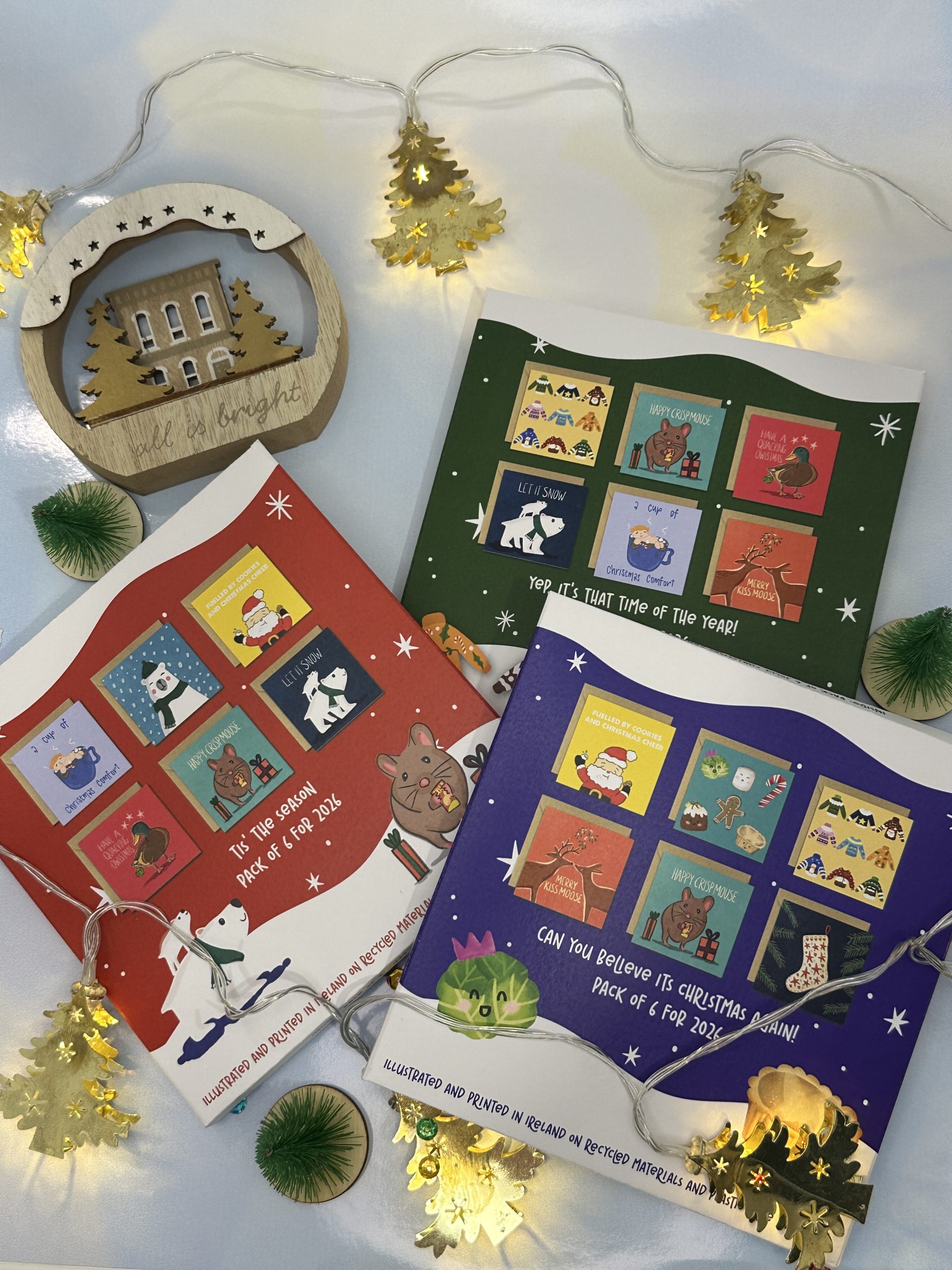 6 Jolly Christmas cards Red - Image 8